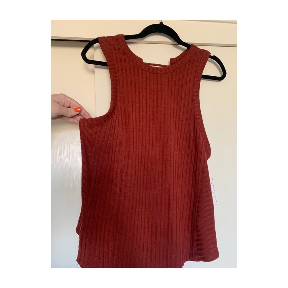 Rust Colored tie back Tank Top